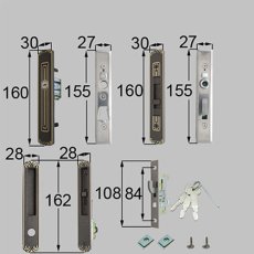 画像8: MIWA製 TOSTEM アルミサッシ 引戸錠 召合せ + 戸先 KH-208 キー3本付属　引き戸 鍵 交換 取替え MIWA SL83 光悦 JNP495 JNP496 L1Y42　AS-55 (8)