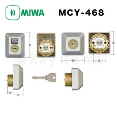 画像1: MIWA 【美和ロック】 取替シリンダー  [MIWA-MCY-468] Kシリーズ　 (1)