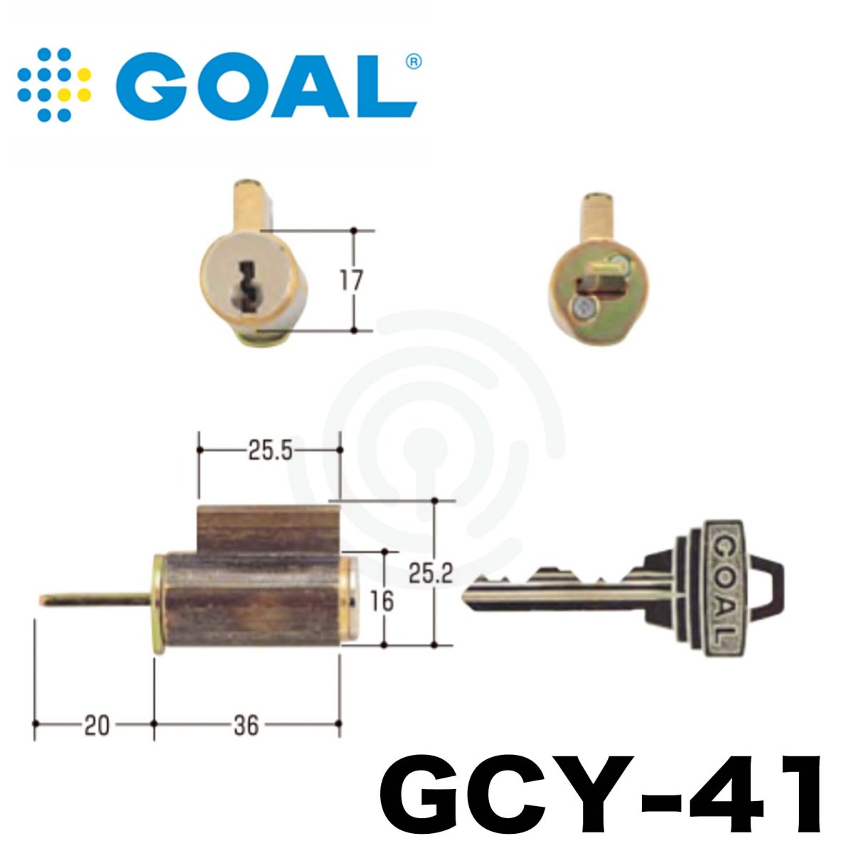 画像1: GOAL 【ゴール】 取替シリンダー  [GOAL-GCY-41] Kシリーズ　 (1)