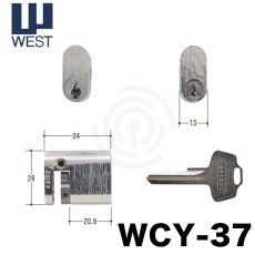 画像1: WEST 【ウエスト】 取替シリンダー  [WEST-WCY-37] Kシリーズ　 (1)