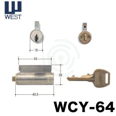 画像1: WEST 【ウエスト】 取替シリンダー  [WEST-WCY-64] Kシリーズ　 (1)