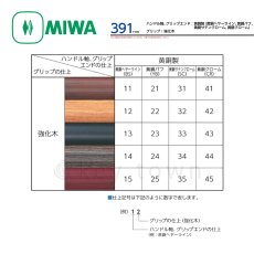 画像3: MIWA 【美和ロック】 ハンドル  [MIWA-LA-391] 交換用 ハンドル軸、グリップエンド黄銅製 グリップ強化木 (3)