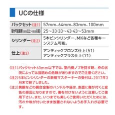 画像2: GOAL 【ゴール】アンティーク錠[GOAL N-UC-5CAP71]N-UC-5CAP(カビー)71 インテグラル錠 納期約2~5週間 (2)