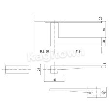 画像2: WEST 【ウエスト】レバーハンドル[WEST-241]3sd-zero 241 Lever Handle　内装　バックセット50mm (2)