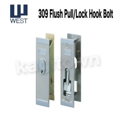画像1: WEST 【ウエスト】引戸錠/召し合わせ[WEST-General Products 309 Flush Pull/Lock Hook Bolt]309 Flush Pull/Lock Hook Bolt (1)