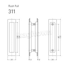 画像2: WEST 【ウエスト】引戸錠/引手[WEST-General Products 311 Flush Pull]311 Flush Pull (2)