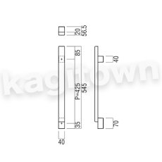 画像2: UNION【ユニオン】G1280-25-190[ドアハンドル]押し棒 屋内用 1セット（内外） (2)