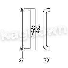 画像3: UNION【ユニオン】G500-01-001-L300-FIX[ドアハンドル]ケアハンドル 屋内用 1セット（内外）G500-01シリーズ (3)