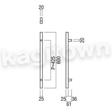 画像4: UNION【ユニオン】G1270-36-076[ドアハンドル]押し棒 1セット（内外）G1270-36-132/G1270-36-101 (4)