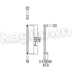画像4: UNION【ユニオン】G1252-01-001-L1422[ドアハンドル]押し棒 1セット（内外）G1252-01-001-L447/G1252-01-023-L1422/G1252-01-023-L447 (4)