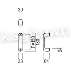 画像4: UNION【ユニオン】G1154-15-252 ドアハンドル]押し棒（内外）G1154-15-268/G1154-15-295 (4)