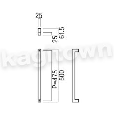 画像2: UNION【ユニオン】G1550-25-038-L500 ドアハンドル] 押し棒（内外） (2)