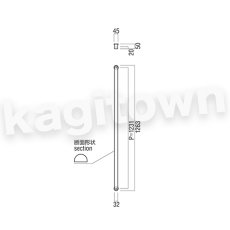 画像2: UNION【ユニオン】G1660-25-101-L1263 ドアハンドル] 押し棒（内外） (2)
