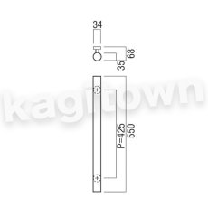 画像2: UNION【ユニオン】G25-53-101-L550[ドアハンドル] 押し棒（内外） (2)