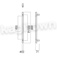 画像2: UNION【ユニオン】G2690-10-798-L600[ドアハンドル] 押し棒（内外） (2)