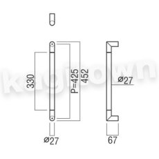 画像2: UNION【ユニオン】G2750-21-791-L452[ドアハンドル] 押し棒（内外） (2)