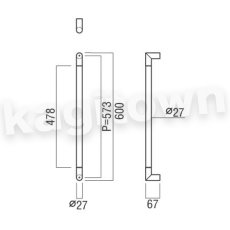 画像2: UNION【ユニオン】G2750-31-010-L600[ドアハンドル] 押し棒（内外） (2)