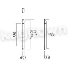 画像2: UNION【ユニオン】G2750-41-131-L452[ドアハンドル] 押し棒（内外） (2)