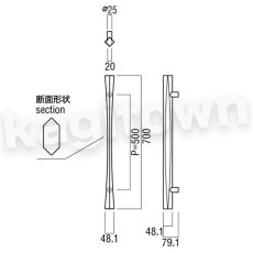 画像3: UNION【ユニオン】G2759-10-792[ドアハンドル] 押し棒（内外）G2759-20-798 (3)