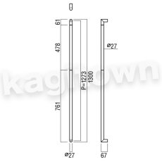 画像2: UNION【ユニオン】G2751-21-702[ドアハンドル] 押し棒（内外） (2)