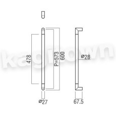 画像2: UNION【ユニオン】G2750-41-131-L600[ドアハンドル] 押し棒（内外） (2)