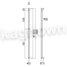 画像2: UNION【ユニオン】G2751-41-131[ドアハンドル] 押し棒（内外） (2)