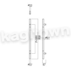 画像2: UNION【ユニオン】G2888-21-702[ドアハンドル] 押し棒（内外） (2)