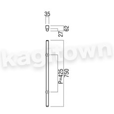 画像2: UNION【ユニオン】G3275-02-035[ドアハンドル] 押し棒（内外） (2)