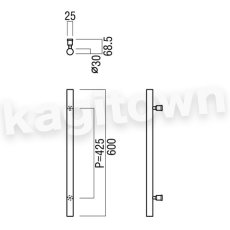 画像2: UNION【ユニオン】G333-01-130-L600[ドアハンドル] 押し棒（内外） (2)