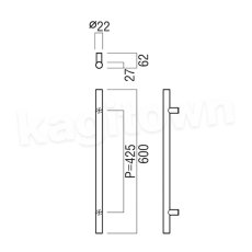 画像2: UNION【ユニオン】G4227-36-101[ドアハンドル] 押し棒（内外） (2)