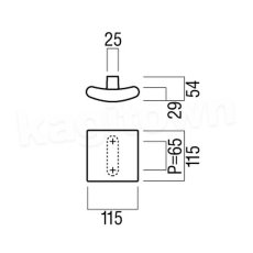 画像2: UNION【ユニオン】G345-01-001[ドアハンドル] 押し棒（内外） (2)