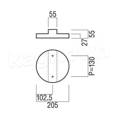 画像2: UNION【ユニオン】G4260-25-038[ドアハンドル] 押し棒（内外） (2)