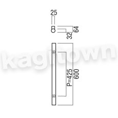 画像2: UNION【ユニオン】G52-01-040-L600[ドアハンドル] 押し棒（内外） (2)