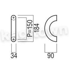 画像2: UNION【ユニオン】G5555-01-001-L184-A[ドアハンドル] 押し棒（内外） (2)