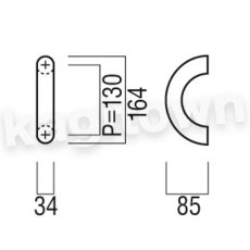 画像2: UNION【ユニオン】G5555-01-001-L164-A[ドアハンドル] 押し棒（内外） (2)