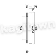 画像2: UNION【ユニオン】G5450-39-110[ドアハンドル] 押し棒（内外） (2)