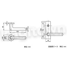 画像5: MIWA 【美和ロック】 ZLK97001 交換 取替え  屋内/室内専用 LeverHandles970 レバーハンドル 長座 空錠 間仕切錠 表示錠 (5)