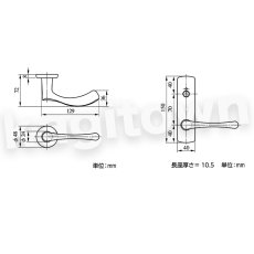 画像5: MIWA 【美和ロック】 ZLK95202 交換 取替え  屋内/室内専用 LeverHandles952 レバーハンドル 長座 空錠 間仕切錠 表示錠 (5)