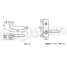 画像5: MIWA 【美和ロック】 ZLK96102 交換 取替え  屋内/室内専用 LeverHandles961 レバーハンドル 長座 空錠 間仕切錠 表示錠 (5)