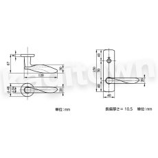 画像5: MIWA 【美和ロック】 ZLK95402 交換 取替え  屋内/室内専用 LeverHandles954 レバーハンドル 長座 空錠 間仕切錠 表示錠 (5)