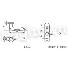 画像5: MIWA 【美和ロック】 ZLT903/ZLK903 交換 取替え  屋内/室内専用 LeverHandles903 レバーハンドル 長座 空錠 間仕切錠 表示錠 (5)