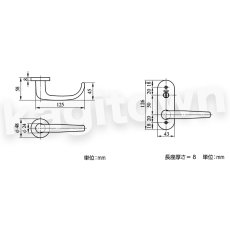 画像3: MIWA 【美和ロック】 ZLT980/ZLK980 交換 取替え  屋内/室内専用 LeverHandles980 レバーハンドル 長座 空錠 間仕切錠 表示錠 (3)