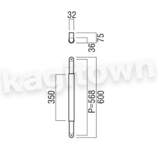 画像2: UNION【ユニオン】G7054-36-051-L600[ドアハンドル] 押し棒（内外）取付 交換 DIY (2)