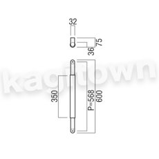 画像2: UNION【ユニオン】G7054-36-102-L600[ドアハンドル] 押し棒（内外）取付 交換 DIY (2)