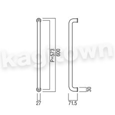 画像2: UNION【ユニオン】H5601-01-076-L600[ドアハンドル] 押し棒（内外）取付 交換 DIY (2)
