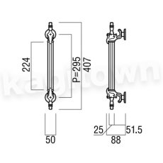 画像2: UNION【ユニオン】T2043-15-063[ドアハンドル] 押し棒 / 1セット（内外）取付 交換 DIY (2)
