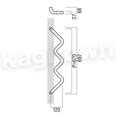 画像2: UNION【ユニオン】T2112-01-001[ドアハンドル] 押し棒（内外）取付 交換 DIY (2)