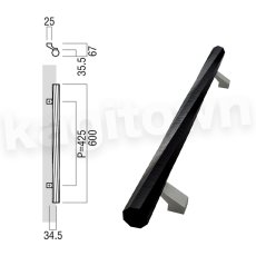 画像2: UNION【ユニオン】T2208-36-107[ドアハンドル] 押し棒（内外）取付 交換 DIY (2)