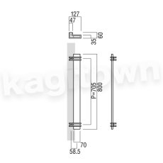 画像2: UNION【ユニオン】T2318-36-062[ドアハンドル] 押し棒（内外）取付 交換 DIY (2)