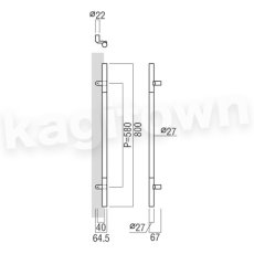画像2: UNION【ユニオン】T2888-11-010[ドアハンドル] 押し棒（内外）取付 交換 DIY (2)